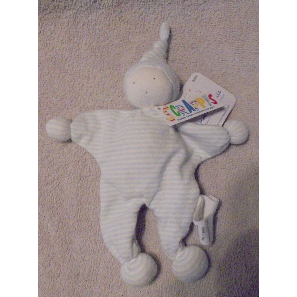 Under the Nile Stuffed Plush 8" Baby Buddy Rag Doll Lovey Soft Organic Blue